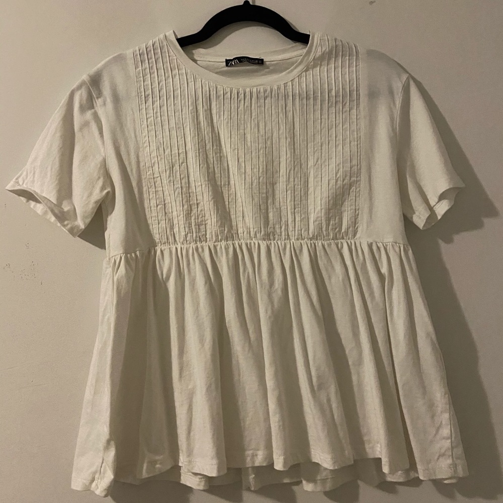 Zara white t shirt blouse